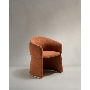 KAVE HOME Bosca spisebordsstol, m. arml�n - terracotta chenille stof