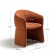 KAVE HOME Bosca spisebordsstol, m. arml�n - terracotta chenille stof