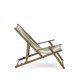 KAVE HOME Vilara udend�rs liggestol, foldbar - gr�n og beige stribet stof og natur akacietr�