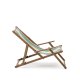KAVE HOME Vilara udend�rs liggestol, foldbar - gr�n og beige stribet stof og natur akacietr�