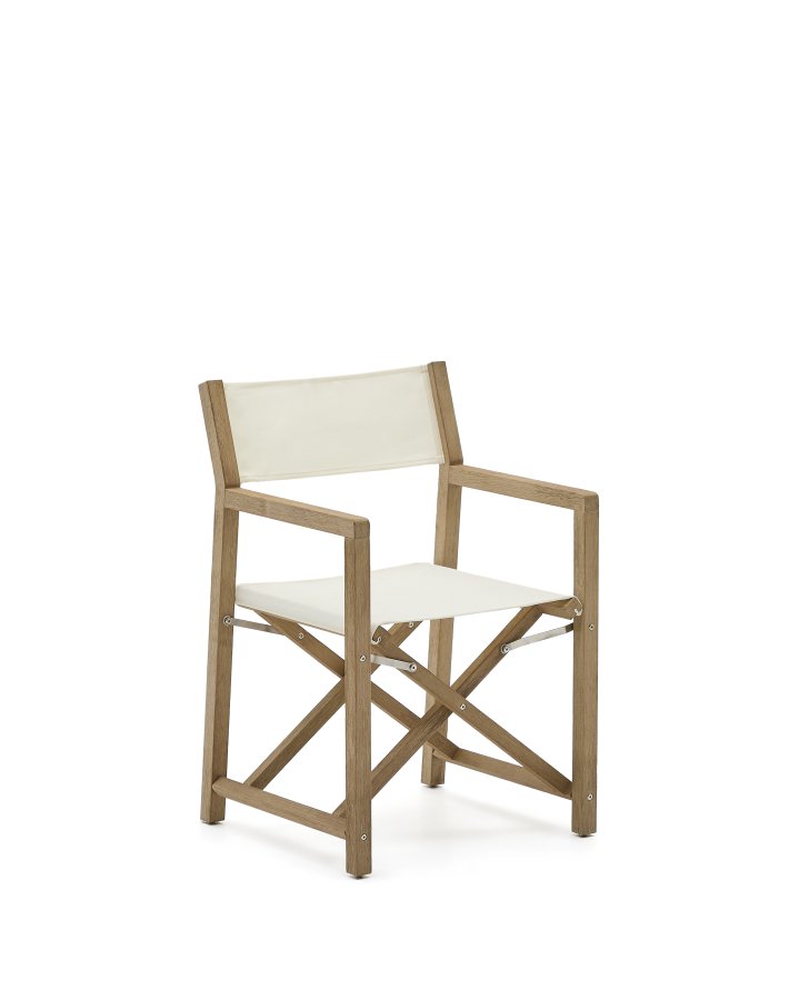KAVE HOME Vilara hvit utendrs klappstol laget av FSC 100 % heltre akasie