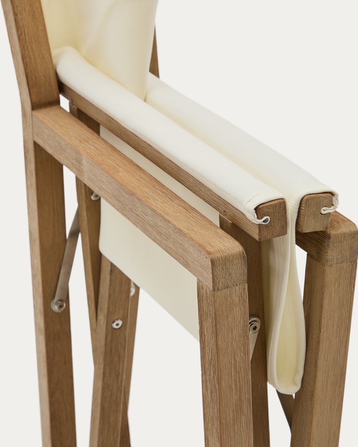 KAVE HOME Vilara hvit utendrs klappstol laget av FSC 100 % heltre akasie