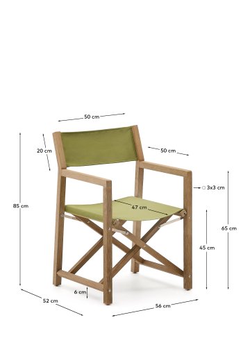 KAVE HOME Vilara grnn utendrs klappstol laget av FSC 100 % heltre akasie