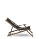 KAVE HOME Vilara udend�rs liggestol, foldbar - sort stof og natur akacietr�