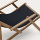 KAVE HOME Vilara udend�rs liggestol, foldbar - sort stof og natur akacietr�