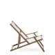 KAVE HOME Vilara udend�rs liggestol, foldbar - hvid stof og natur akacietr�