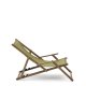 KAVE HOME Vilara udend�rs liggestol, foldbar - gr�n stribet stof og natur akacietr�