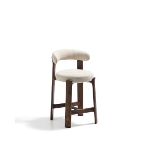 KAVE HOME Granitpall i beige chenille och massivt asktr med valntsfrgad finish FSC 100% 65