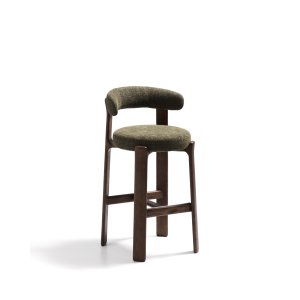 KAVE HOME Granitpall i grn chenille och massivt asktr med valntsfrgad finish FSC 100% 75