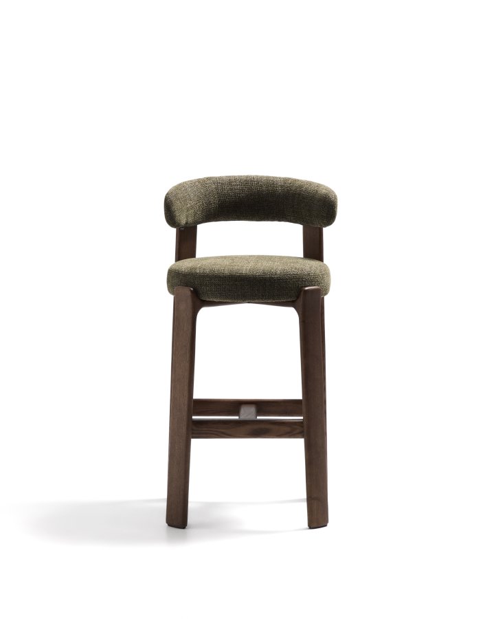 KAVE HOME Granittkrakk i grnn chenille og heltre ask med valnttfarget finish FSC 100% 75