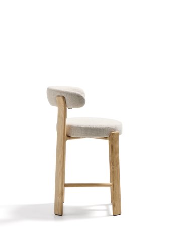 KAVE HOME Granittkrakk i beige chenille og heltre ask med naturlig finish FSC 100% 65 cm