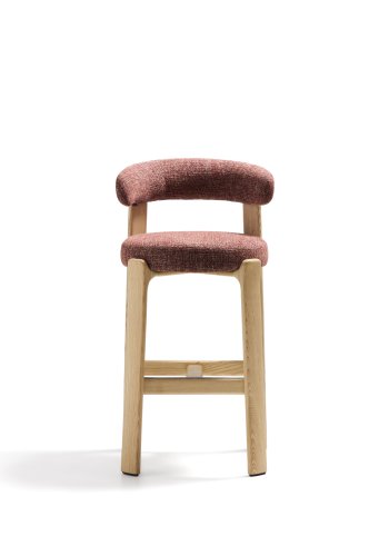 KAVE HOME Granittkrakk i terrakotta chenille og heltre ask med naturlig finish FSC 100%