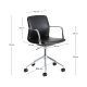 KAVE HOME Nerlan kontorstol, m. arml�n og hjul - sort kunstl�der og aluminium