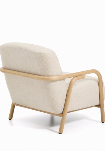 KAVE HOME Sylo l�nestol, m. arml�n - beige chenille og natur asketr�