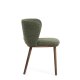 KAVE HOME Ciselia spisebordsstol - m�rkegr�n chenille stof og valn�ddefarvet asketr�