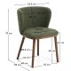 KAVE HOME Ciselia spisebordsstol - m�rkegr�n chenille stof og valn�ddefarvet asketr�
