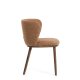 KAVE HOME Ciselia spisebordsstol - terrakotta chenille stof og valn�ddefarvet asketr�