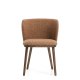 KAVE HOME Ciselia spisebordsstol - terrakotta chenille stof og valn�ddefarvet asketr�