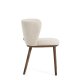 KAVE HOME Ciselia spisebordsstol - beige chenille stof og valn�ddefarvet asketr�