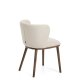 KAVE HOME Ciselia spisebordsstol - beige chenille stof og valn�ddefarvet asketr�
