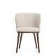 KAVE HOME Ciselia spisebordsstol - beige chenille stof og valn�ddefarvet asketr�