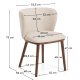 KAVE HOME Ciselia spisebordsstol - beige chenille stof og valn�ddefarvet asketr�