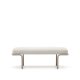 KAVE HOME Compo benk, rektangulr - beige chenille og grtt metall (130x44)