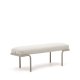 KAVE HOME Compo benk, rektangulr - beige chenille og grtt metall (130x44)
