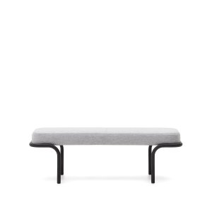 KAVE HOME Compo bänk i gr och svart metallstruktur, 130 cm