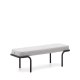 KAVE HOME Compo benk, rektangulr - grtt stoff og svart metall (130x44)