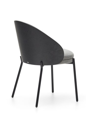 KAVE HOME Eamy spisestuestol - lysegrt stoff, sort ask finer og sort stl