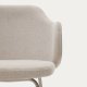 KAVE HOME Yunia spisebordstol, med armlener - beige stoff og sort stl