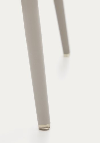 KAVE HOME Yunia spisebordstol, med armlener - beige stoff og sort stl