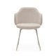 KAVE HOME Yunia spisebordstol, med armlener - beige stoff og sort stl