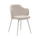KAVE HOME Yunia spisebordstol, med armlener - beige stoff og sort stl