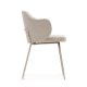 KAVE HOME Yunia spisebordstol, med armlener - beige stoff og sort stl