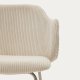 KAVE HOME Yunia spisebordstol, med armlener - beige flyel og beige stl