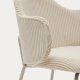 KAVE HOME Yunia spisebordstol, med armlener - beige flyel og beige stl