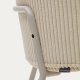 KAVE HOME Yunia spisebordstol, med armlener - beige flyel og beige stl