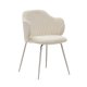 KAVE HOME Yunia spisebordstol, med armlener - beige flyel og beige stl