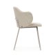 KAVE HOME Yunia spisebordstol, med armlener - beige flyel og beige stl