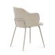 KAVE HOME Yunia spisebordstol, med armlener - beige flyel og beige stl