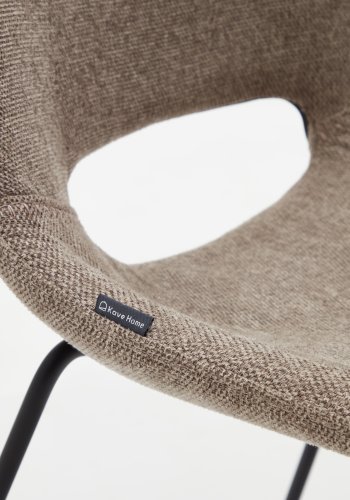 KAVE HOME Zahara spisestuestol - brunt stoff og sort stl