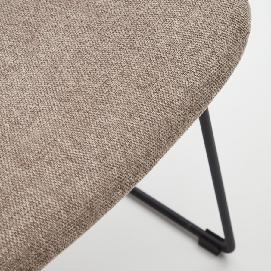 KAVE HOME Zahara spisestuestol - brunt stoff og sort stl