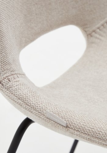 KAVE HOME Zahara spisestuestol - beige stoff og sort stl