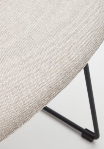 KAVE HOME Zahara spisestuestol - beige stoff og sort stl