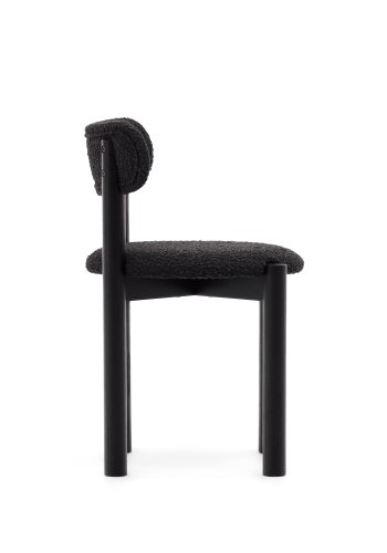 KAVE HOME Nebai spisestuestol - svart bouclé og svart eik
