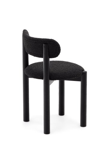 KAVE HOME Nebai spisestuestol - svart bouclé og svart eik