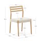 KAVE HOME Cudia stol avtagbart trekk i beige chenille heltre eik naturlig finish FSC Mix Credit