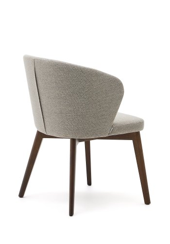 KAVE HOME Darice spisebordstol, m armlener - brunt chenillestoff og bketre i valntt